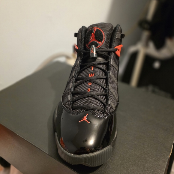 Jordan Black and Red High-Top Sneakers